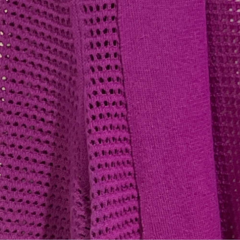 Alfani Fuchsia Open Knit Linen Blend Cardigan Size Large ( NWOT) - Picture 8 of 11